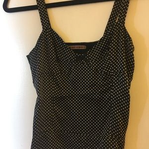 Velvet Polka Dot Silk Black tank size XS